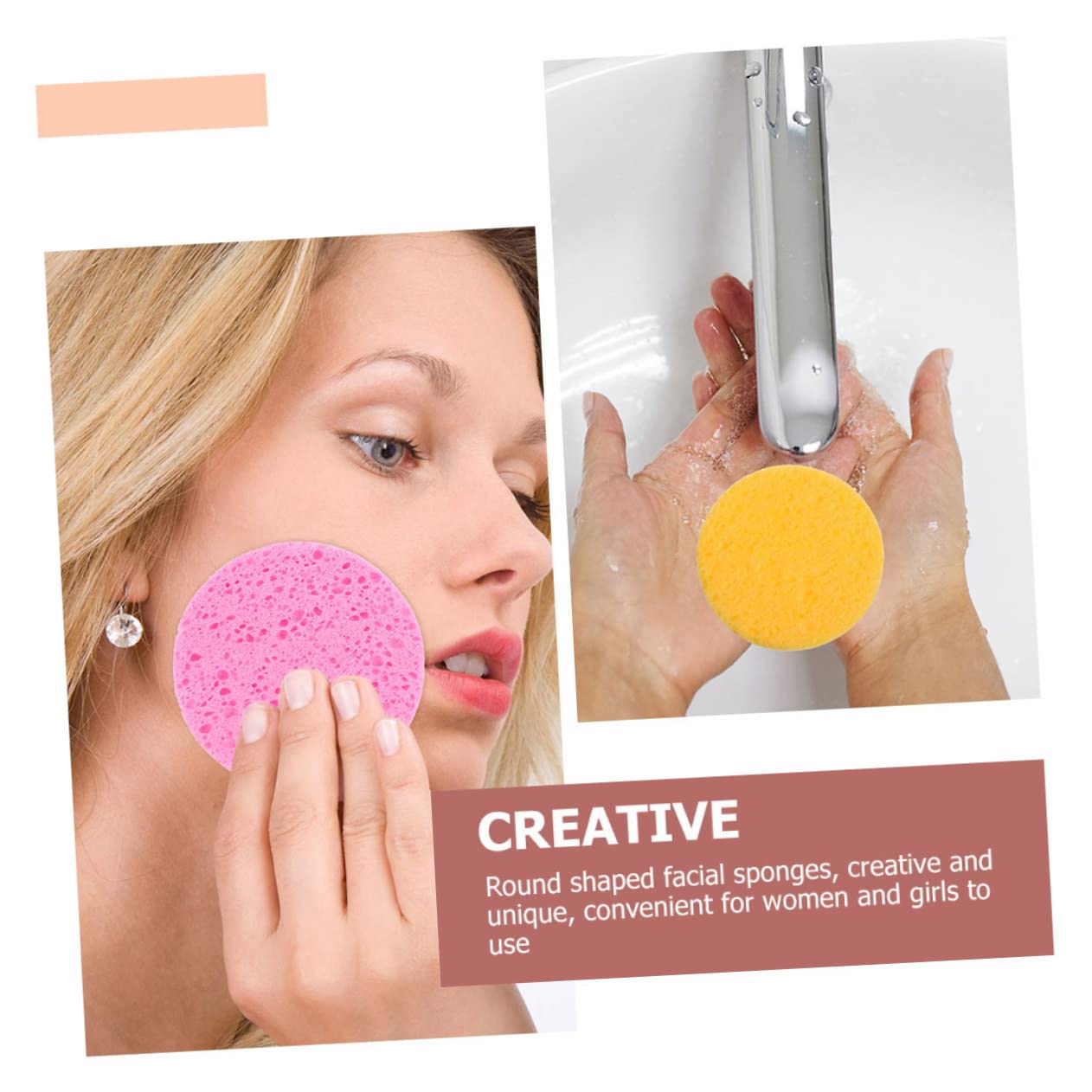 90piezas Esponjas Faciales De Celulosa Esponjas Redondas Para Exfoliación y Limpieza Para Desmaquillado y Cuidado Facial y Grosor