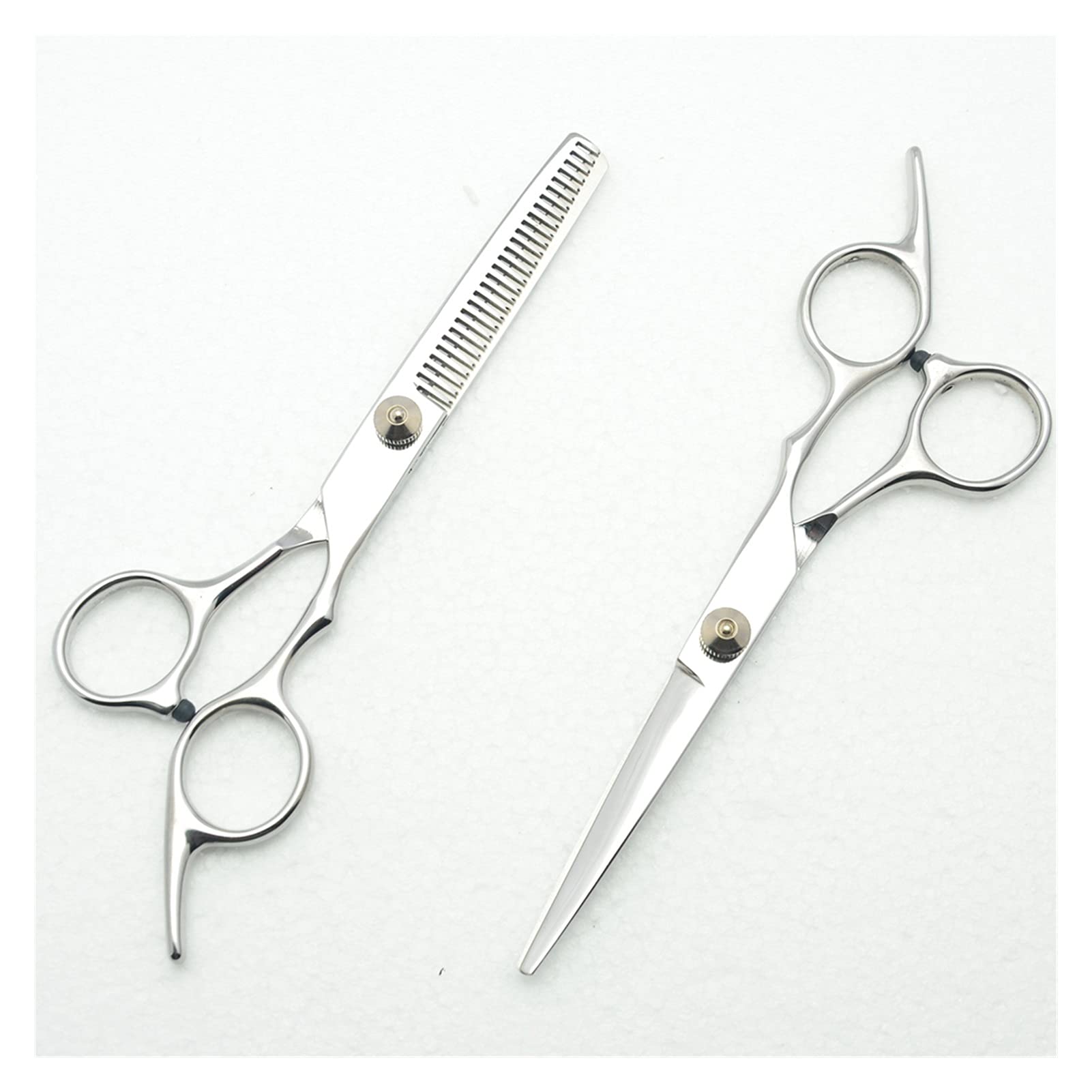 Schneideschere + Effilierschere Hochwertige Friseurschere Friseurschere, Silber, 1 Paar, ohne Tasche