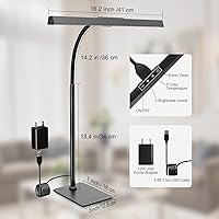 Vista 9 de Kary LED Desk Lamp with Base,Eye-Care Architect Light for Home Office,12W Task Lamp with Adjustable Flexible Gooseneck USB Adapter Touch Control 5