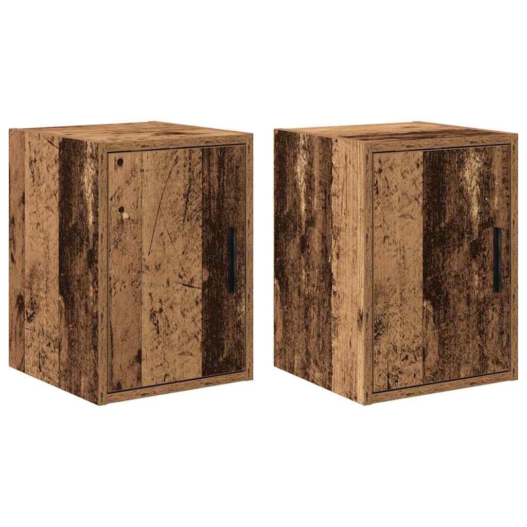 Générique Armoires murales de Garage 2 pcs Vieux Bois Bois d'ingénierie,Entreprise & Industrie,Stockage Industriel,Armoires industrielles,Brun,12.35 KG,860622