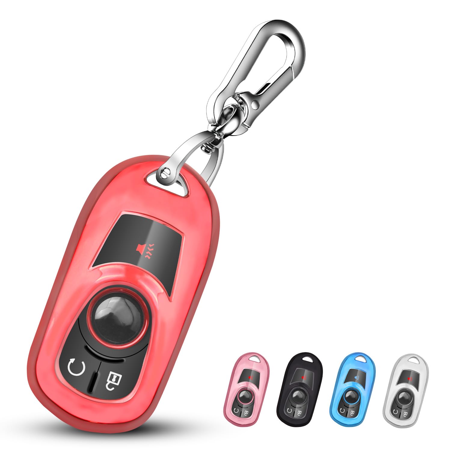 QBUC for Buick Key Fob Cover Case with Keychain for Buick Verano Regal Lacrosse Encore GX Envision Enclave Cascada GL8 Tourx 2/3/4/5 Buttons Smart