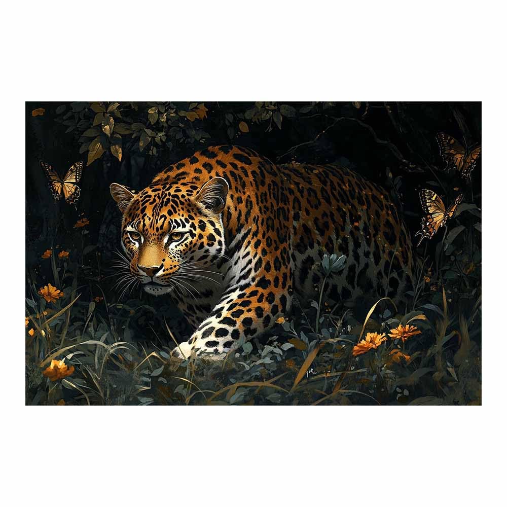 JOSUE Animals Wall Art Canvas Prints Forest Tree Abstract Pictures for Living Room Home Wall Decoration(Black 86)-30x40cm Unframed