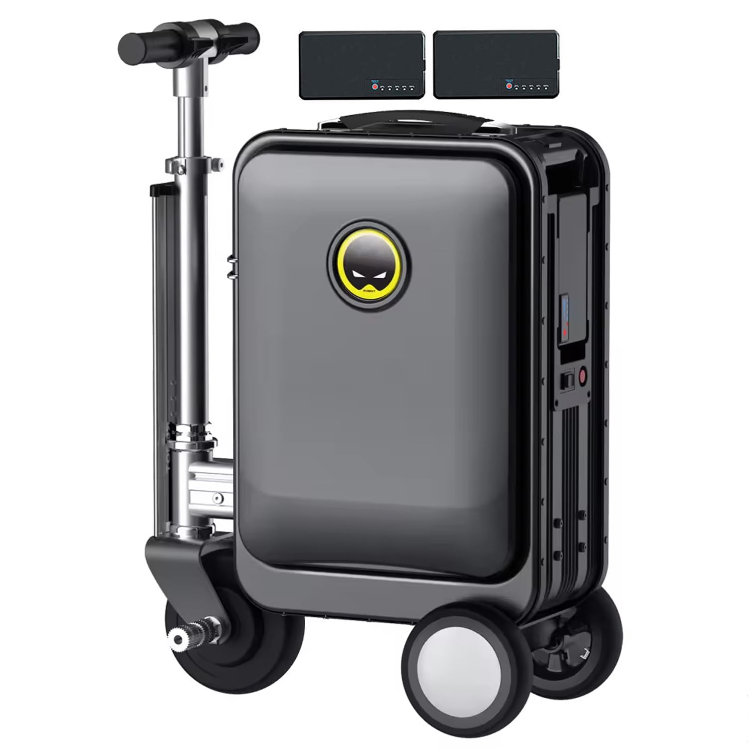 flatpincololeeSE3S 20L Smart Rideable Suitcase with 2 Batteries/Transparent Dust Cover, Electric Suitcase Can be Boarded, 73.26WH Removable Battery, Aluminum Alloy Frame, Load 110kg,for Adults Travel ,Black