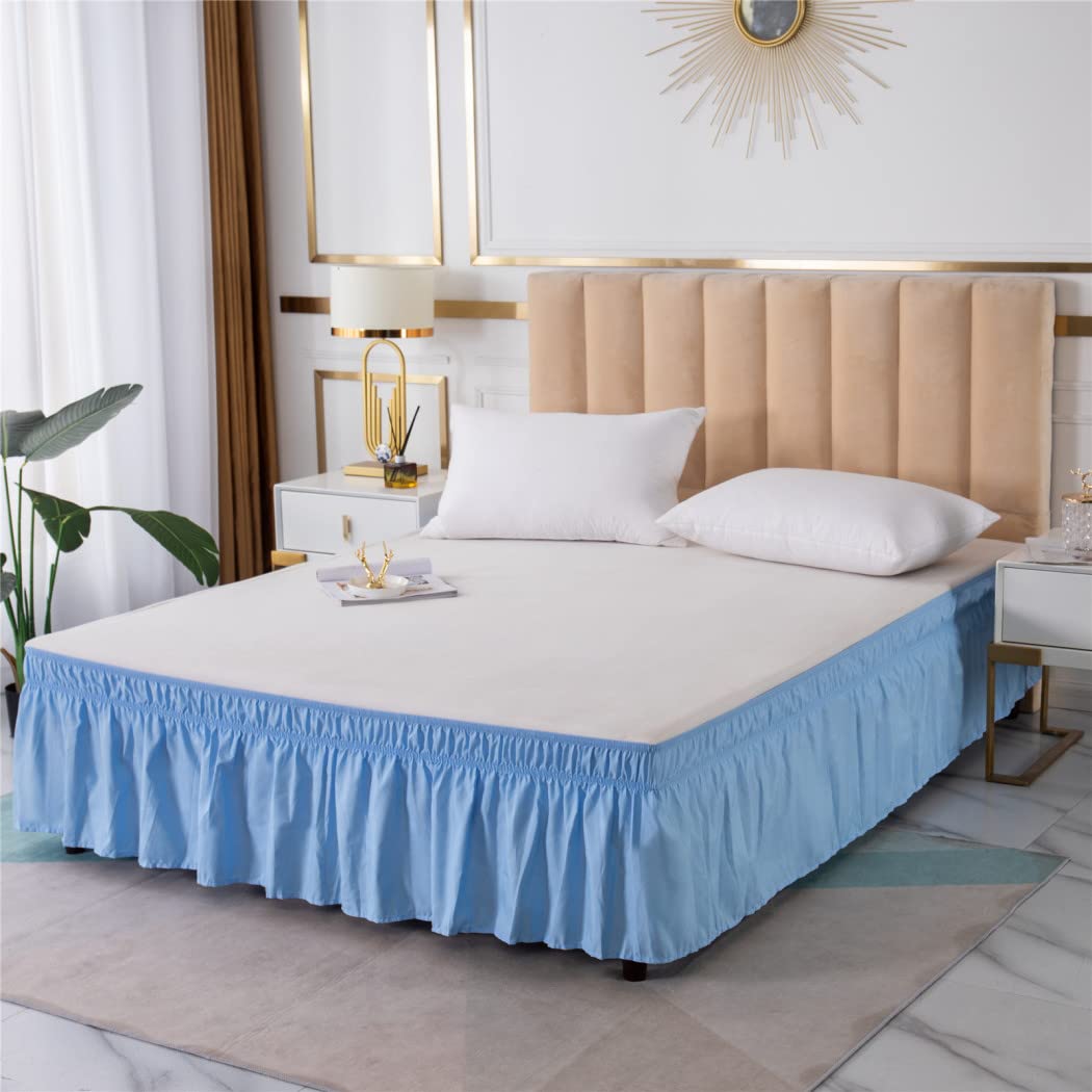 Single Bed Valance Frill Valance Sheet Extra Deep Bed Skirt 150× 200 cm + 38 cm Valance Divan Base Cover Easy Care, Machine Washable