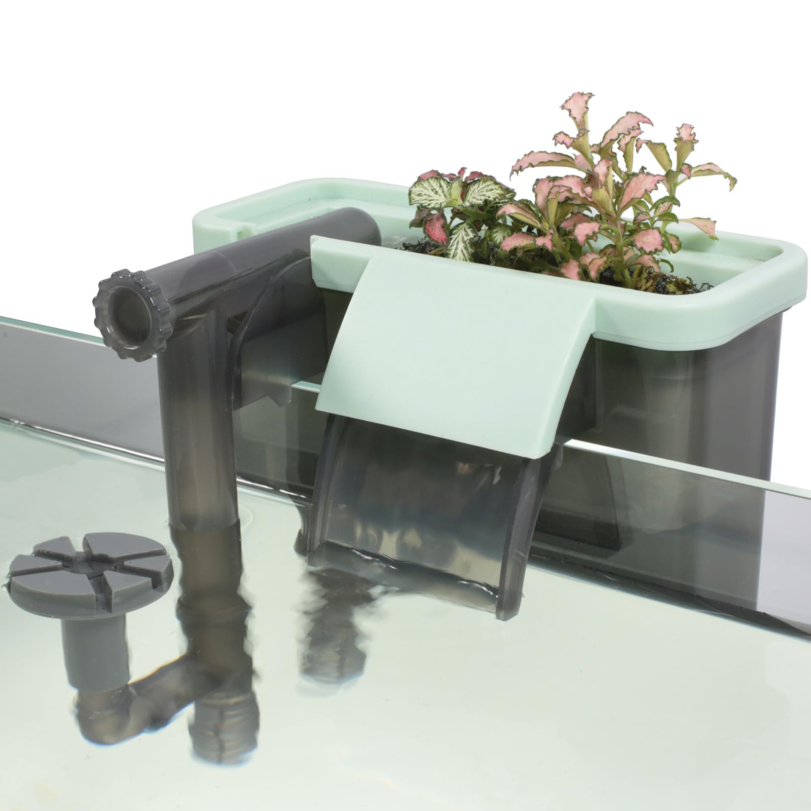 AREPK Filtro de acuario silencioso con sistema de plantas hidropónicas integrado para un acuario ecológico natural (5 a 30 galones - L: 15,5 cm)