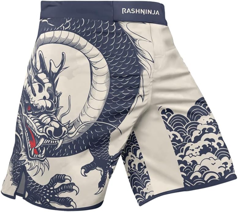 Dragon Men’s Jiu Jitsu Fight Shorts – MMA Boxing Trunks for No Gi Training Kickboxing