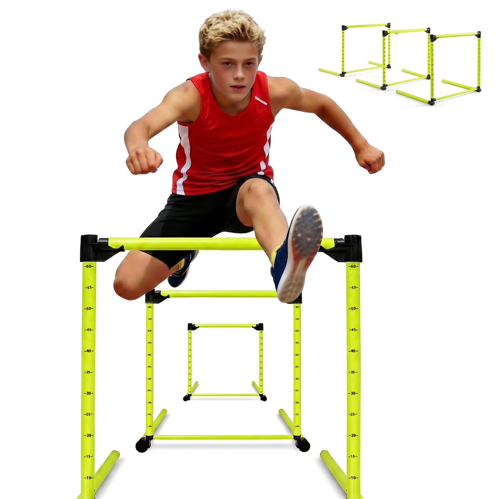 Photo 1 of ?3PCS Height Adjustable Hurdles Training Equipment, Hurdles Track and Field for Agility & Speed Training, Detachable Track Hurdles with Carry Bag for Soccer Football Basketball, Tool-Free Setup