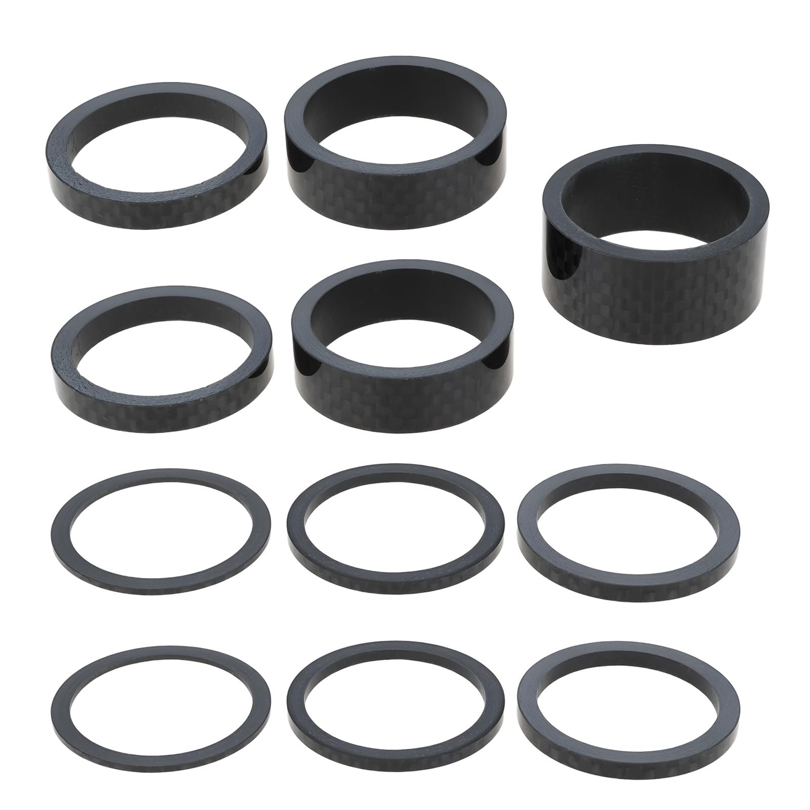 SG Store 11Pcs 28.6mm Carbon Fiber Headset Spacers for 1-1/8 Inch MTB BMX Road Bike