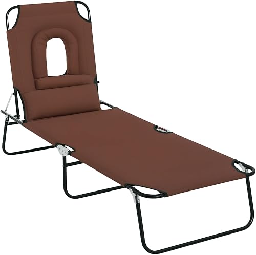Bain de Soleil Pliable Transat Inclinable 4 Positions M Outsunny