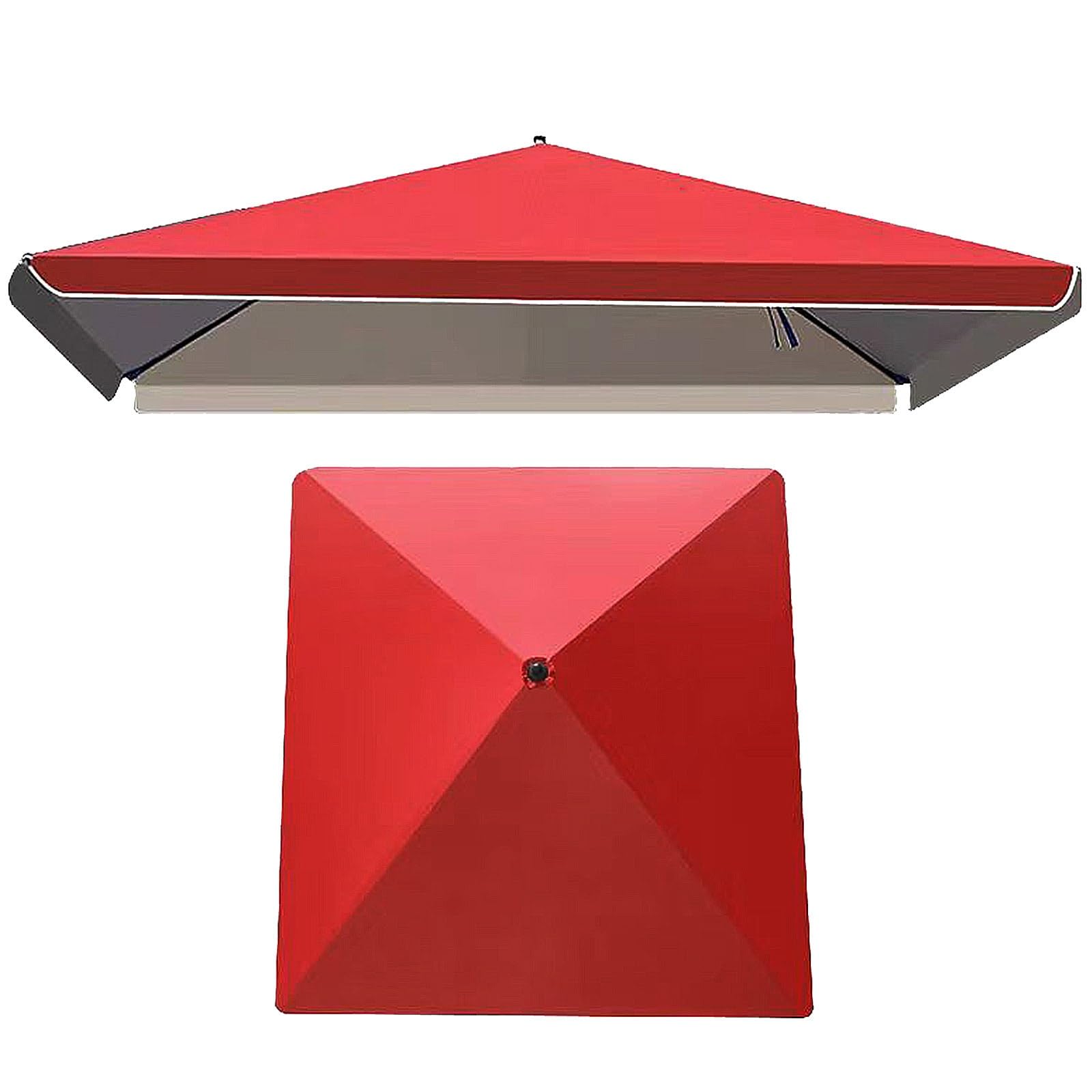 Copertura di ricambio per esterni, impermeabile, per ombrellone, giardino, mercato, tavolo, 4 stecche, tela rossa (2,5 x 3,2 m)