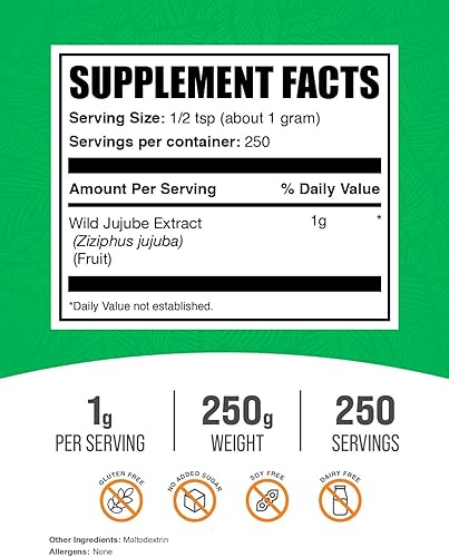 Miniatura 14 de BulkSupplements. com - Extracto de azufaifo silvestre en polvo, procedente de fruta de azufaifo, suplemento de hierbas, sin gluten, 1000 mg por