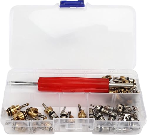 Miniatura 6 de Kit de núcleo de válvula maestra de CA, núcleo de válvula de aire acondicionado con herramienta removedora, núcleos de válvula de refrigeración