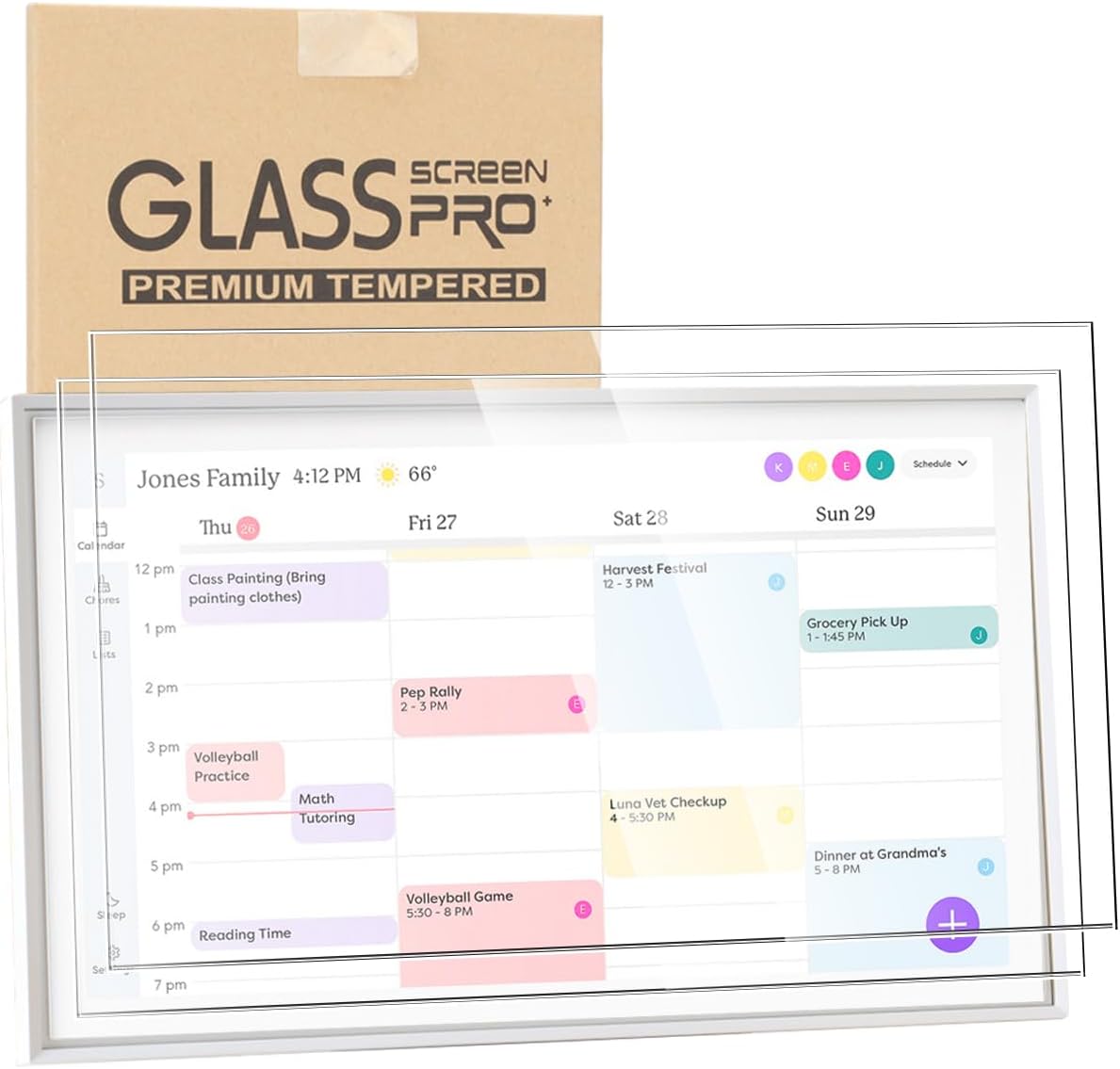 2 Pcs Tempered Glass Screen Protector for Skylight Calendar 15 Inch - High strength 9H Hardness Tempered Glass - HD Clear, Anti-Scratch