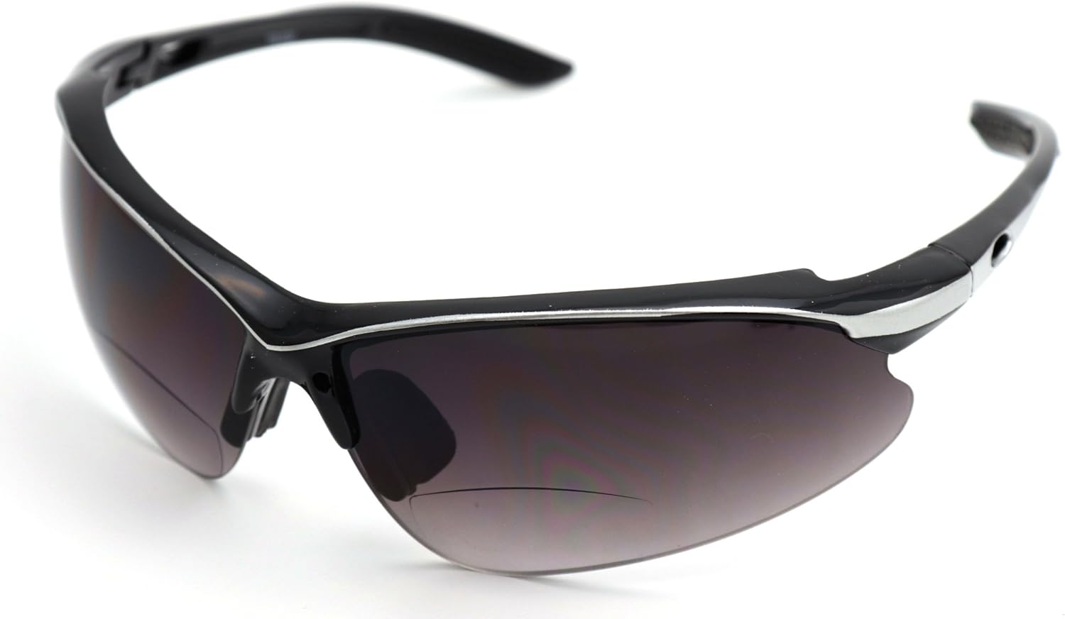 ColorViper Sports Double Injection Readers Flexie Reading Glasses size and color very (z1 shiny black metallic silver w/ bifocal, 3.50)