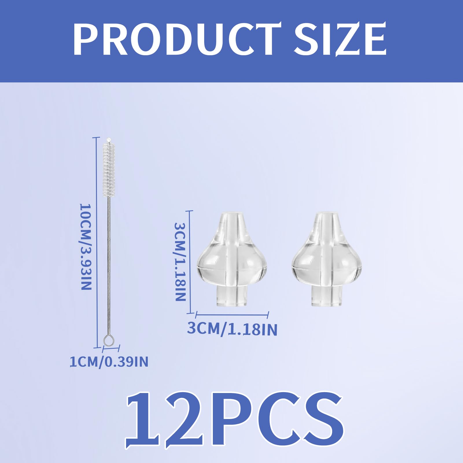 Embout Seringue Nasale Bébé 12 Pièces Silicone Souple avec Brosse