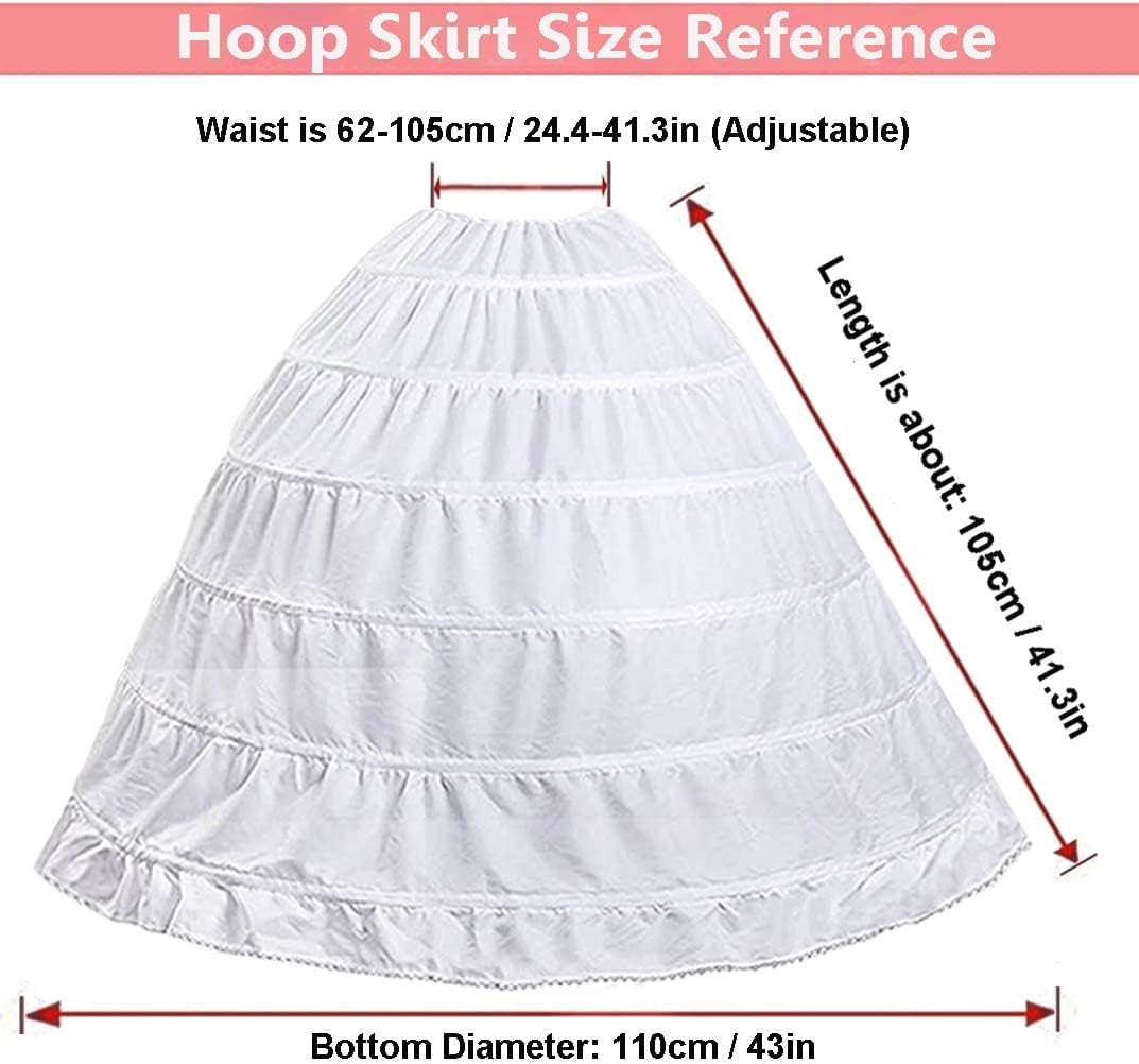 Hoop Skirt for Women Ball Gown Petticoat Skirt Slip Crinoline Underskirt - Image 3