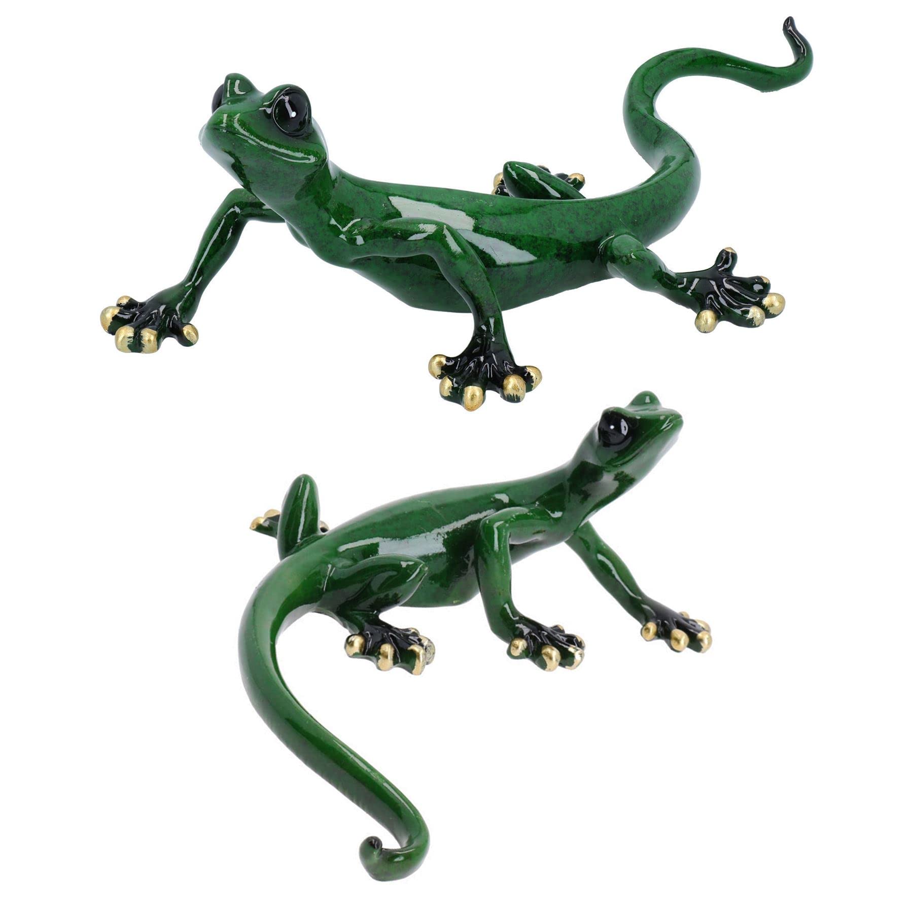 B&Q -  Green Gecko Lizard Resin Wall Shed Sculpture Statue Ornament House Full Set