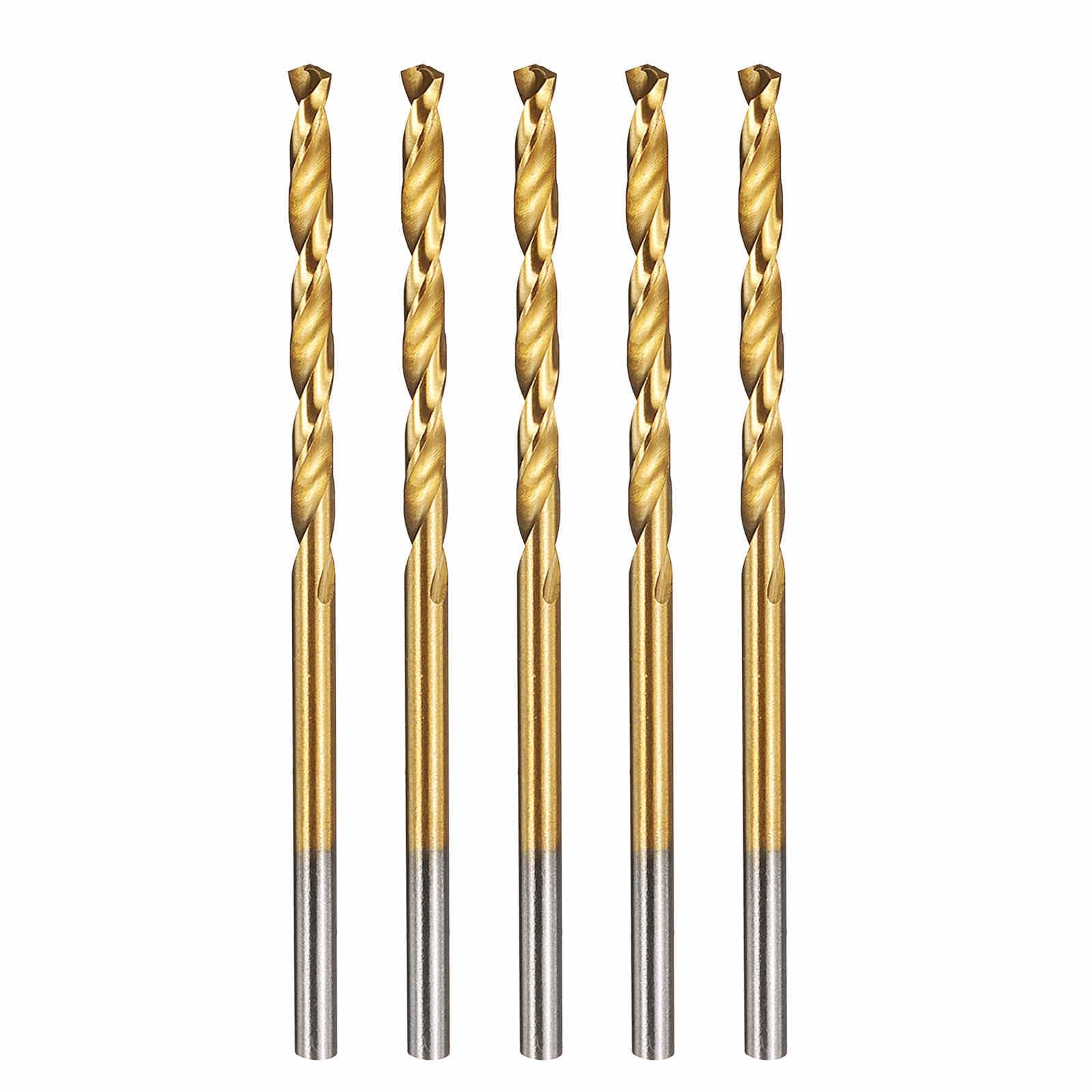Kozelo 5pcs Drill Bit - [2.1mm Diameter] M42 8% Cobalt HSS Cutting Tool for Machining Hard Metal Stainless Steel Woodworking Handicraft Use, 135° Cutting Angle TiN