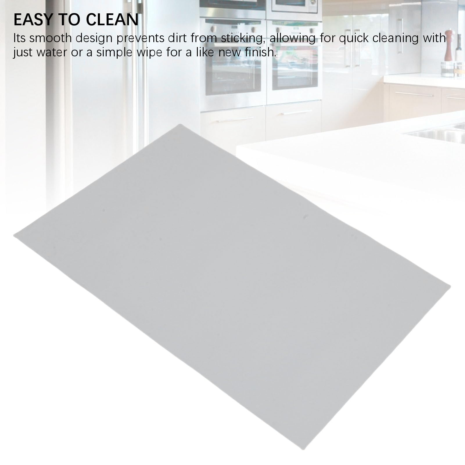 Topiky Tapis en Silicone de 36 Pouces pour Comptoir de Cuisine, Tapis de Protection Antidérapant Résistant à la Chaleur pour Table de Dîner, Facile à Nettoyer, Couleur Unie (GRAY)