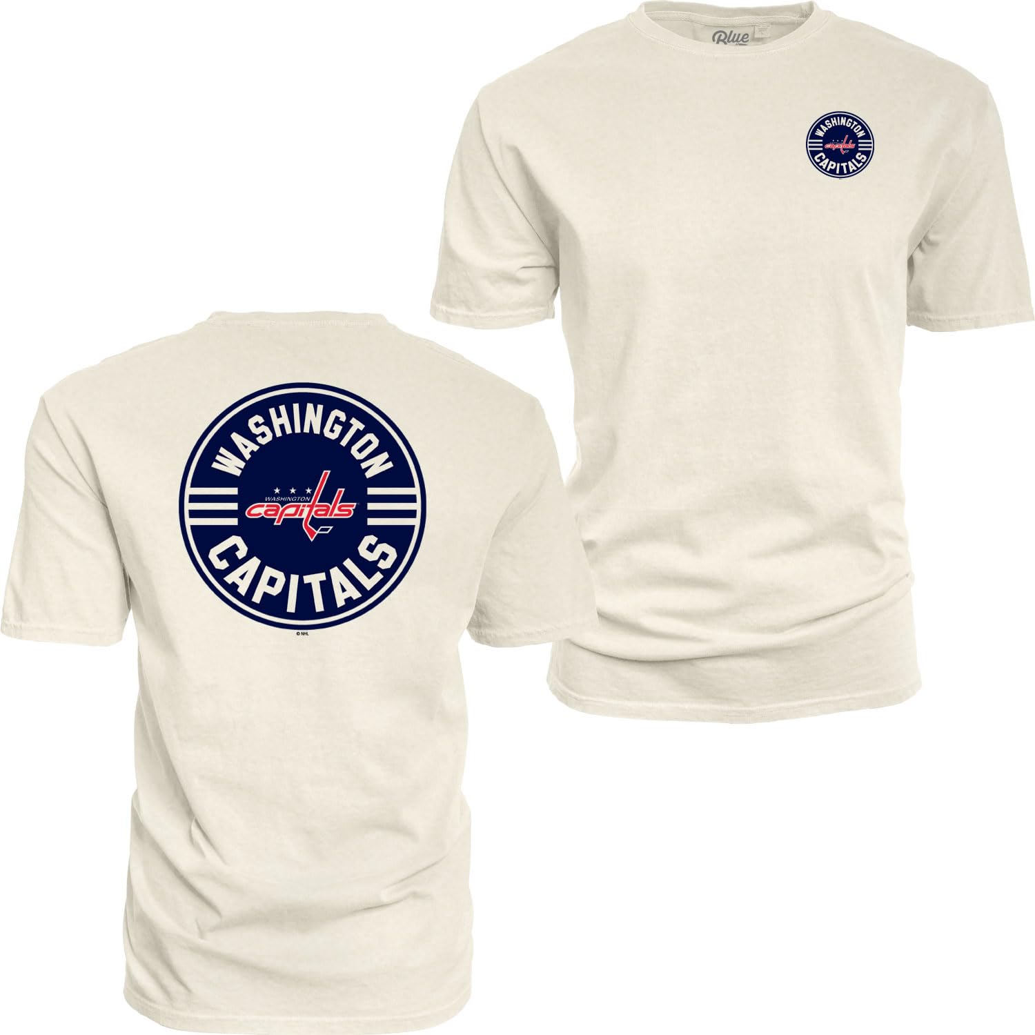Blue 84 NHL Officially Licensed T-Shirt Ringspun Front/Back Ivory Puck