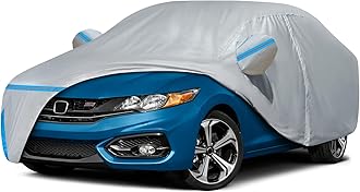 Waterproof Car Cover for 1991-2025 Honda Civic Sedan/Coupe, Custom-fit All Weather Sun Rain UV Dust Snow Protection Outdoor Civic Car Cover with Door Zipper and Cotton Lining-Gray
