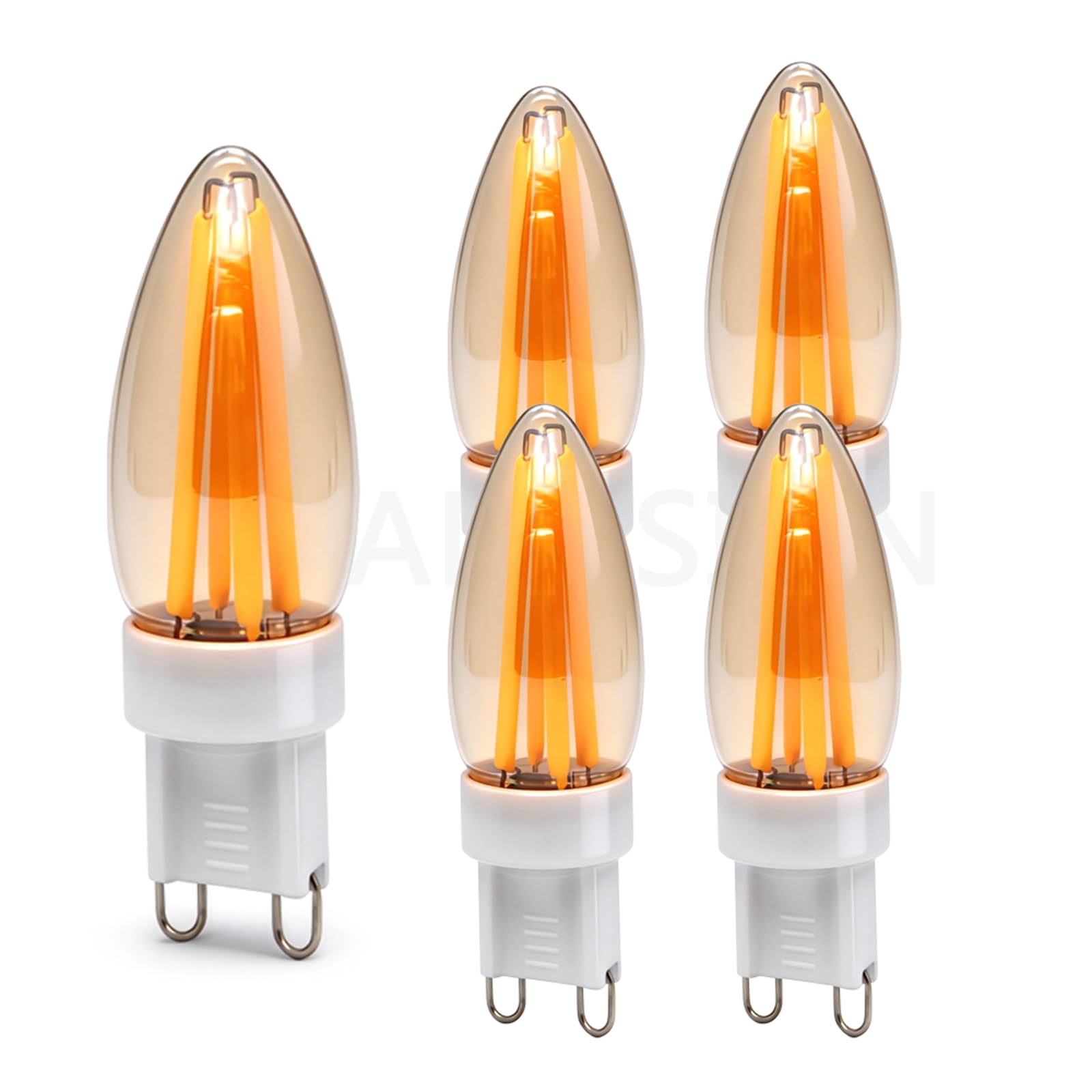 Ruiandsion Lampadina LED a Filamento G9 Confezione da 5, 220-240V 2200K Ambra Bianco Caldo, Sostituzione Lampada Retro per Sotto Pensile Scrivano e Luci da Soffitto