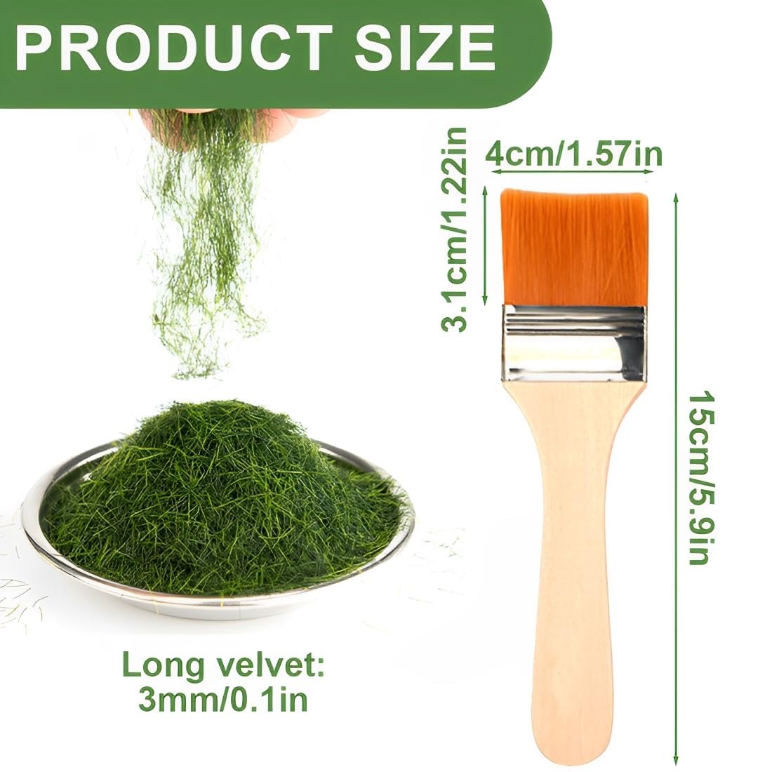 Modélisme Ferroviaire Flocage Vert Clair 60 G Livré avec 1 brosse à outils