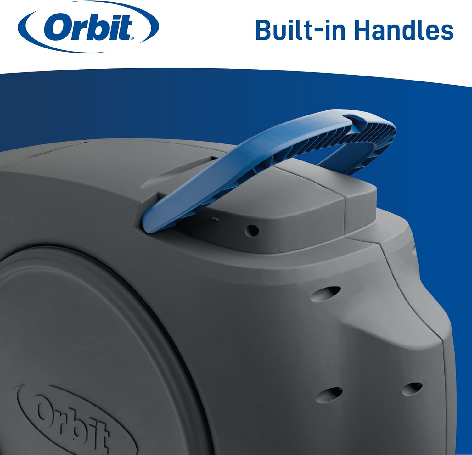 Orbit Auto-Retractable Garden Hose Reel - 100 ft x 5/8 in | Heavy-Duty, 180° Swivel Mount, 500 PSI Burst Strength - 28263