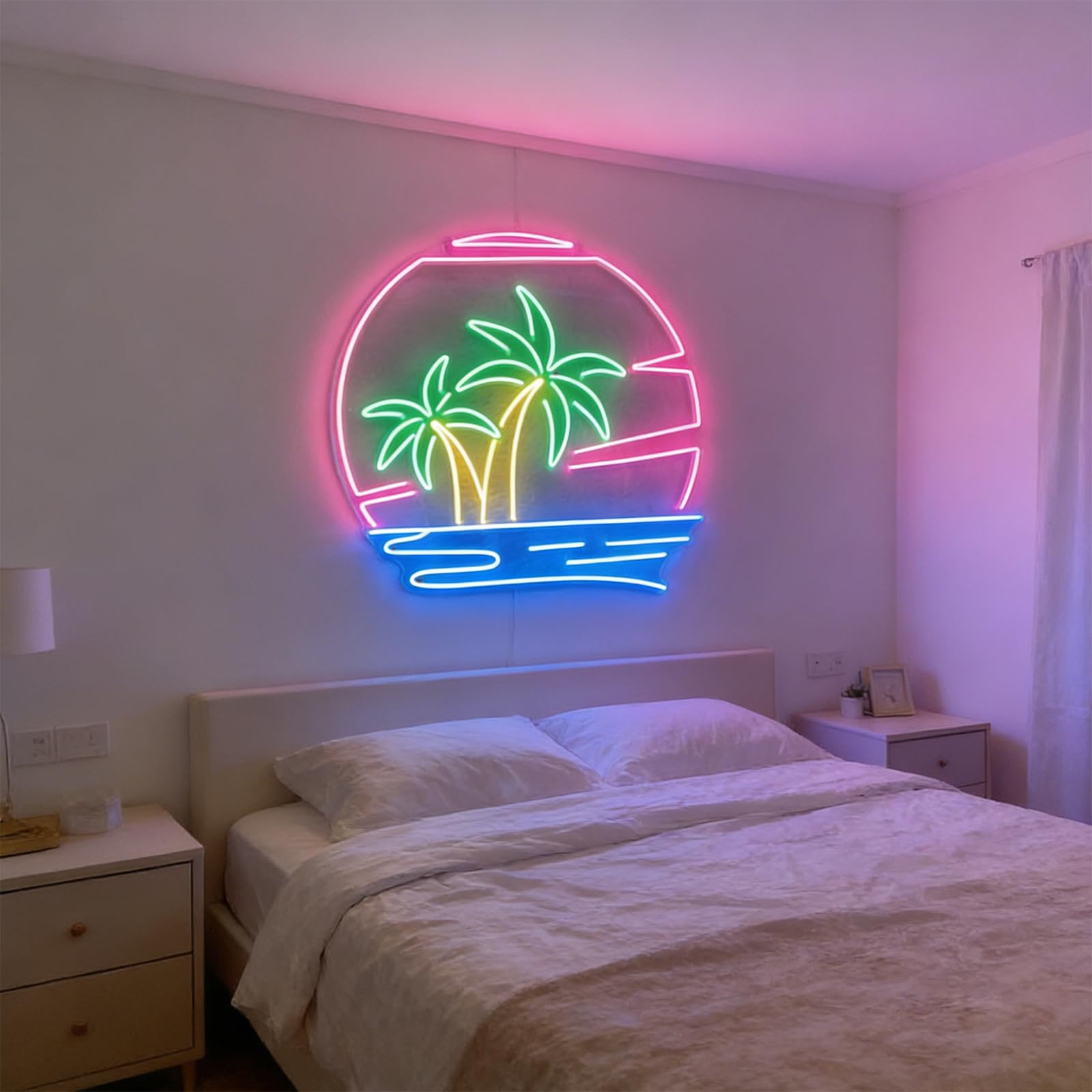 Amazon.co.jp: AMANYMXOK ヤシの木 山 ネオンサイン LED ハワイ 海