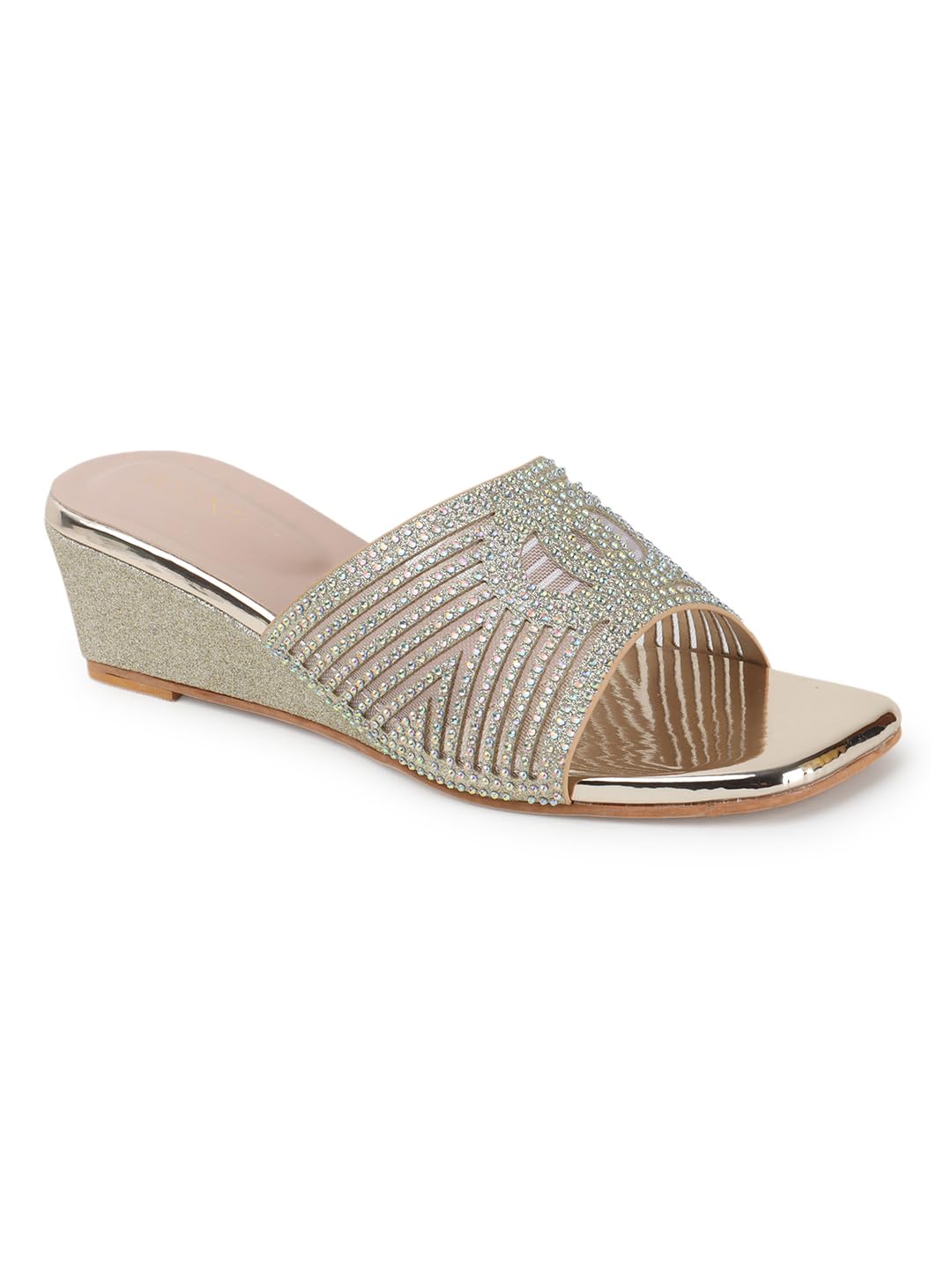 iconics Women Comfortable Lightweight Wedge Heel Square Toe Slip-On fashion Sandal for Daily,Office and Casual use-picture-10