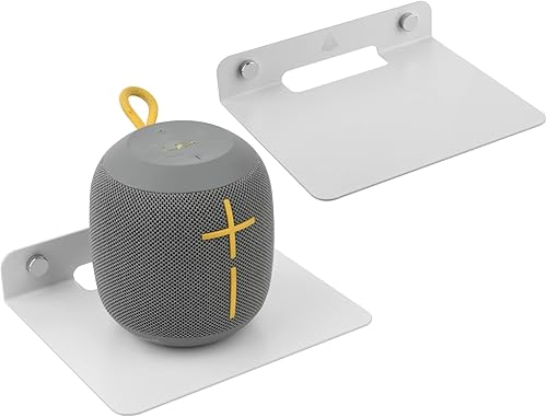 Miniatura 9 de TXEsign Soporte de altavoz pequeño para estante flotante, estante de pared pequeño de 6 pulgadas, soporte de altavoz de metal para cámara web de