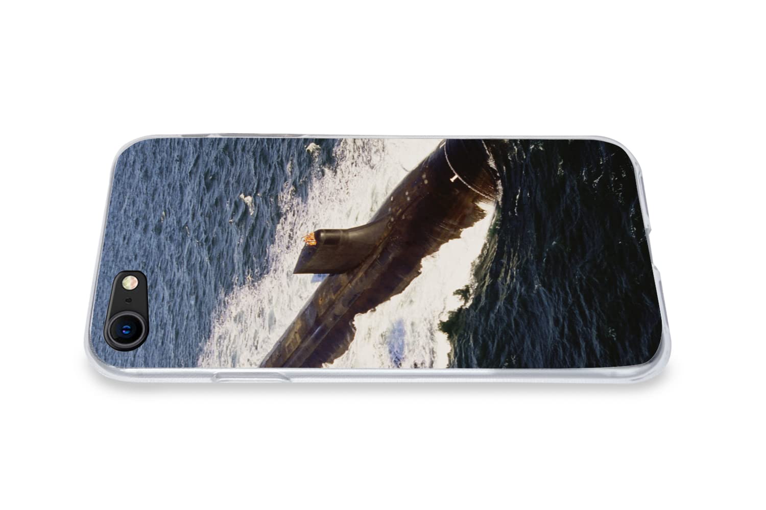 MuchoWow Funda para iPhone 7 - Un Submarino se sumerge en el Agua - Funda de Silicona/Funda Blanda para teléfono móvil
