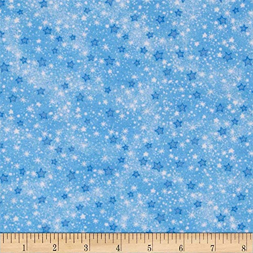 Flannel Stars Blue, Fabric by the Yard
