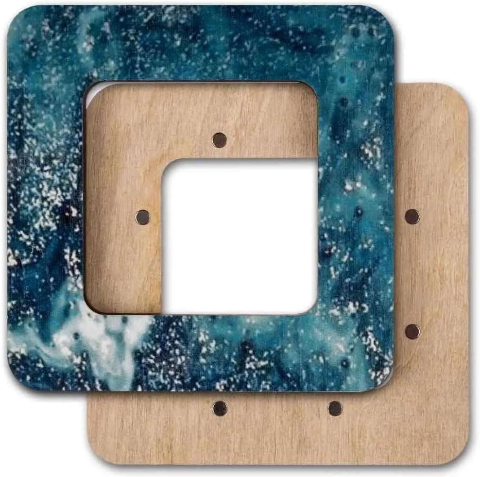 Small Hoop with Magnetic Holders from Plywood for Embroidery and Cross Stitching, MP-007 Size(2.6x2.6 in) (Dark)