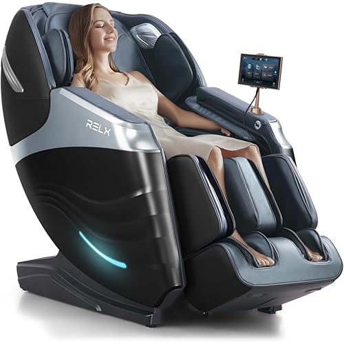 RELX 2026 Massage Chair Full Body, 20 Modes Zero Gravity SL-Track Shiatsu Massage Chair Built-in Heat System, Airbag Massage with Body Scan, Deep Yoga Stretch, Calfrest Extension and AI Control(Black)
