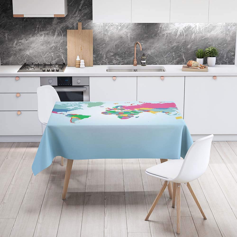 Morbuy Plaine Nappe Rectangulaire Anti Tache Nappe De Table Imperméable Lavable Et Facile D'entretien Imprimé Nappes Pour Ménage Table Basse Jardin Extérieure (Gris Clair,140x140cm