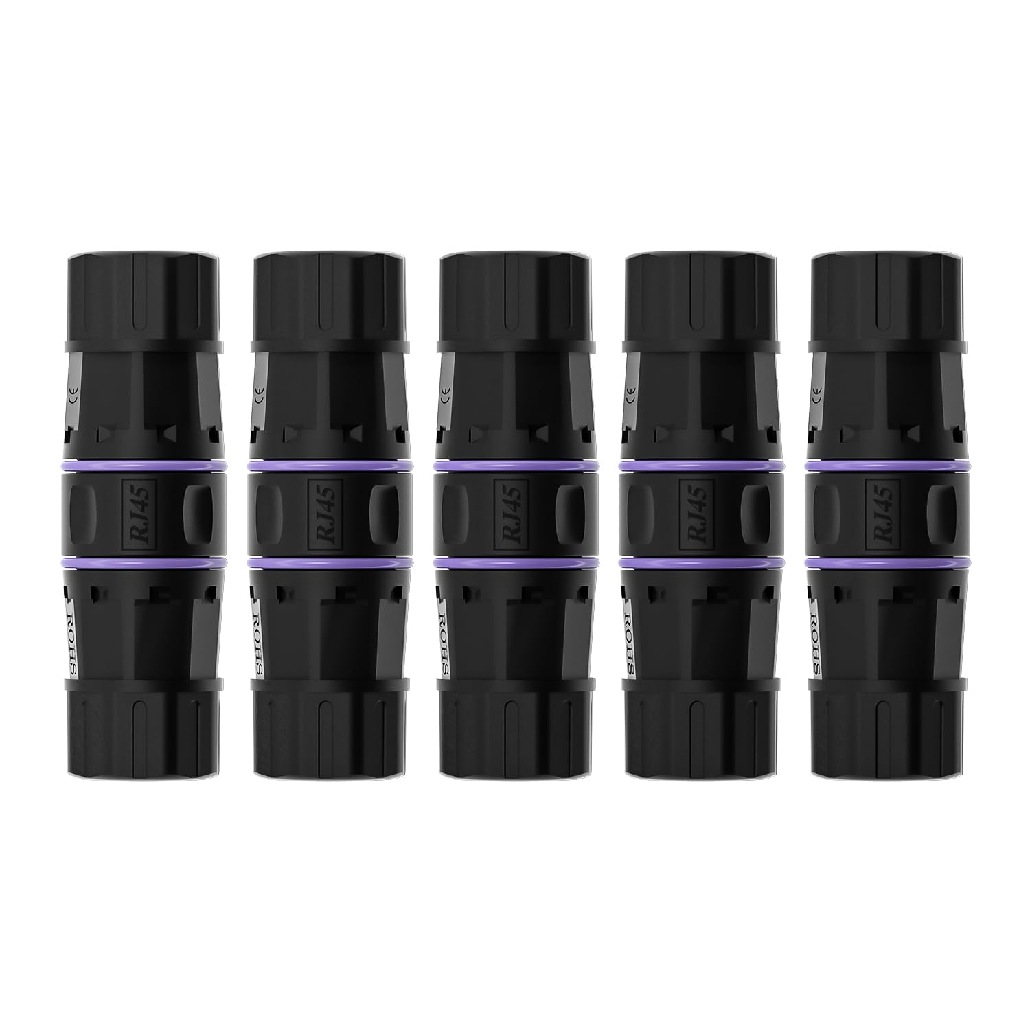 Y.D.F Lot de 5 coupleurs RJ45 étanches IP68, coupleur Ethernet blindé en cuivre pur, coupleur Gigabit IP68 étanche pour câble Ethernet Cat5, Cat5e, Cat6, Cat7, Cat8