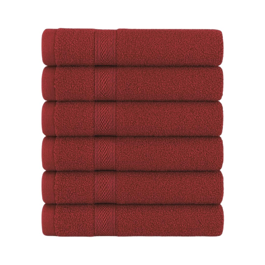 Diamond Tex Bathroom Towel Set of 6 (2 Bath Sheets 2 Hand Towels 2 Face Cloths) Quick Dry Soft Absorbent Shower Towels with Hanging Loop 100% Cotton 6000GSM Towels