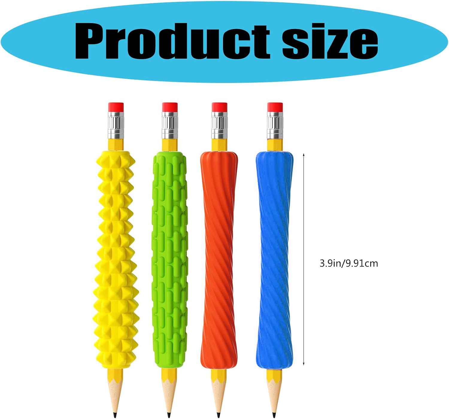 8/12Pcs Textured Silicone Pen Grip Ergonomic Writing Aid Grips Pencil Holder Grippers for Toddler Writing Soft Silicone Pen Grip