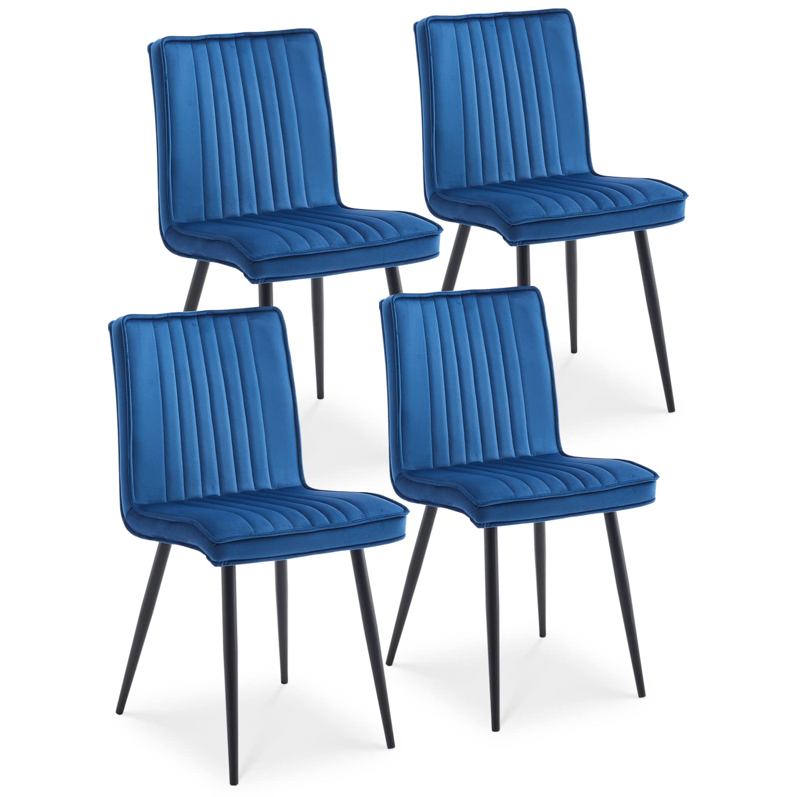 TUKAILAi Dining Chairs Set of 4 Blue Velvet Upholstered Kitchen Chairs