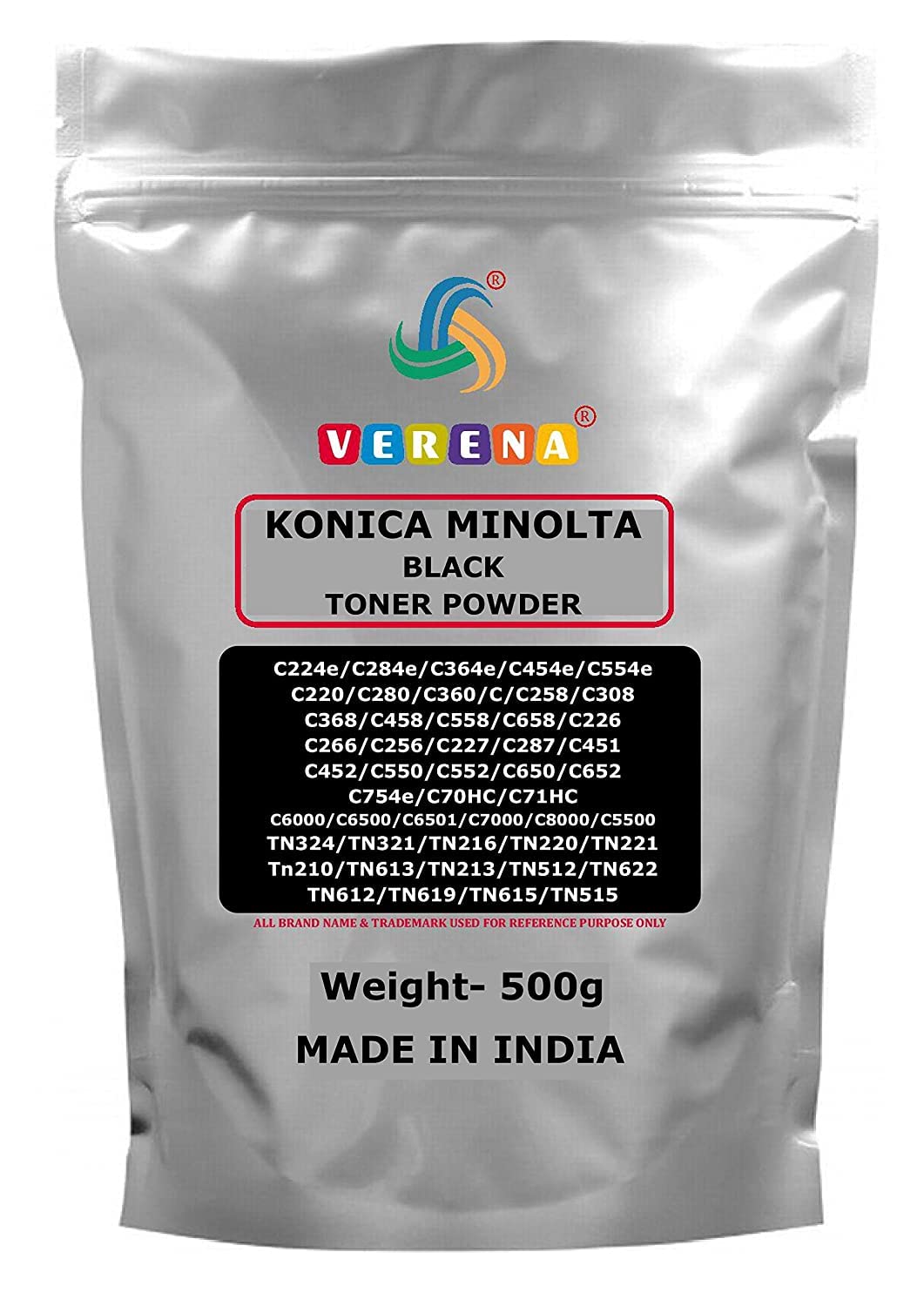 Verena Ultra Dark Black Toner Powder Compatible With KONICA MINOLTA C224, C258, C220, C280, C360, C368, C364, C451, C454, C8000,TN321, TN216, TN221, TN514 Pack Of 1 (500Gram) (B09N6VCCQN) Amazon Price History, Amazon Price Tracker