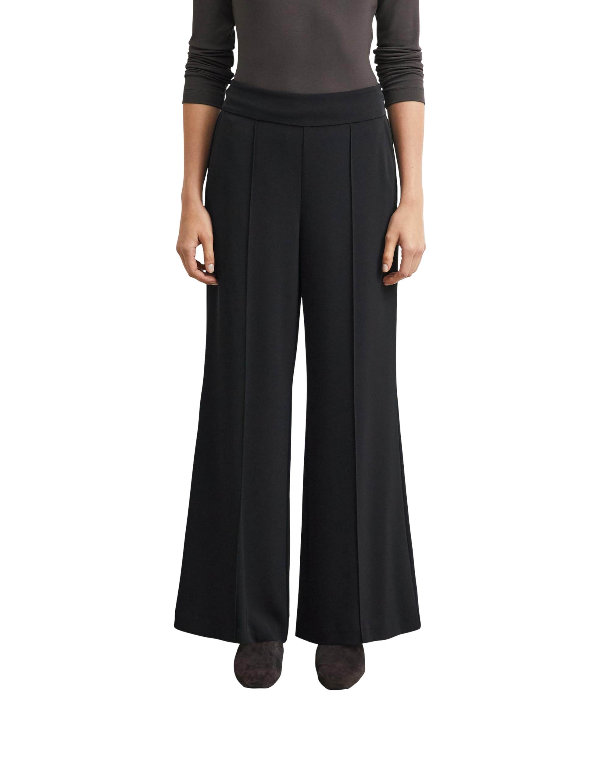 COMMA Wideleg Travel-Hose mit Biesen und elastischem Bund hinten