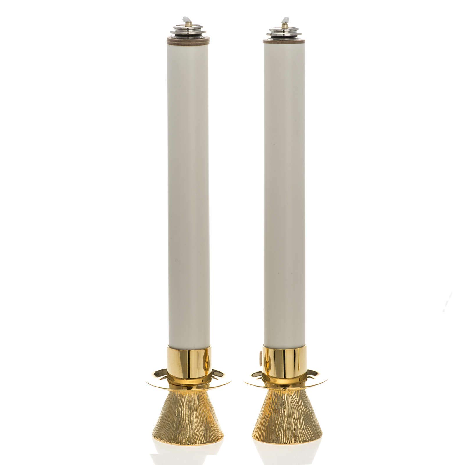 Candle Holders with Fake Candles, Cone Shaped