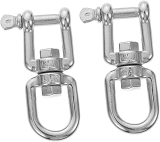 Totority 2pcs Stainless Steel Swivel Ring Swivel Hooks Heavy Duty Chain Swivel Hammock Swivel Shackle Anchor Swivel Swing Swivel Hanger Swivel Eye Ring Silver 316 Stainless Steel Heavy Bag
