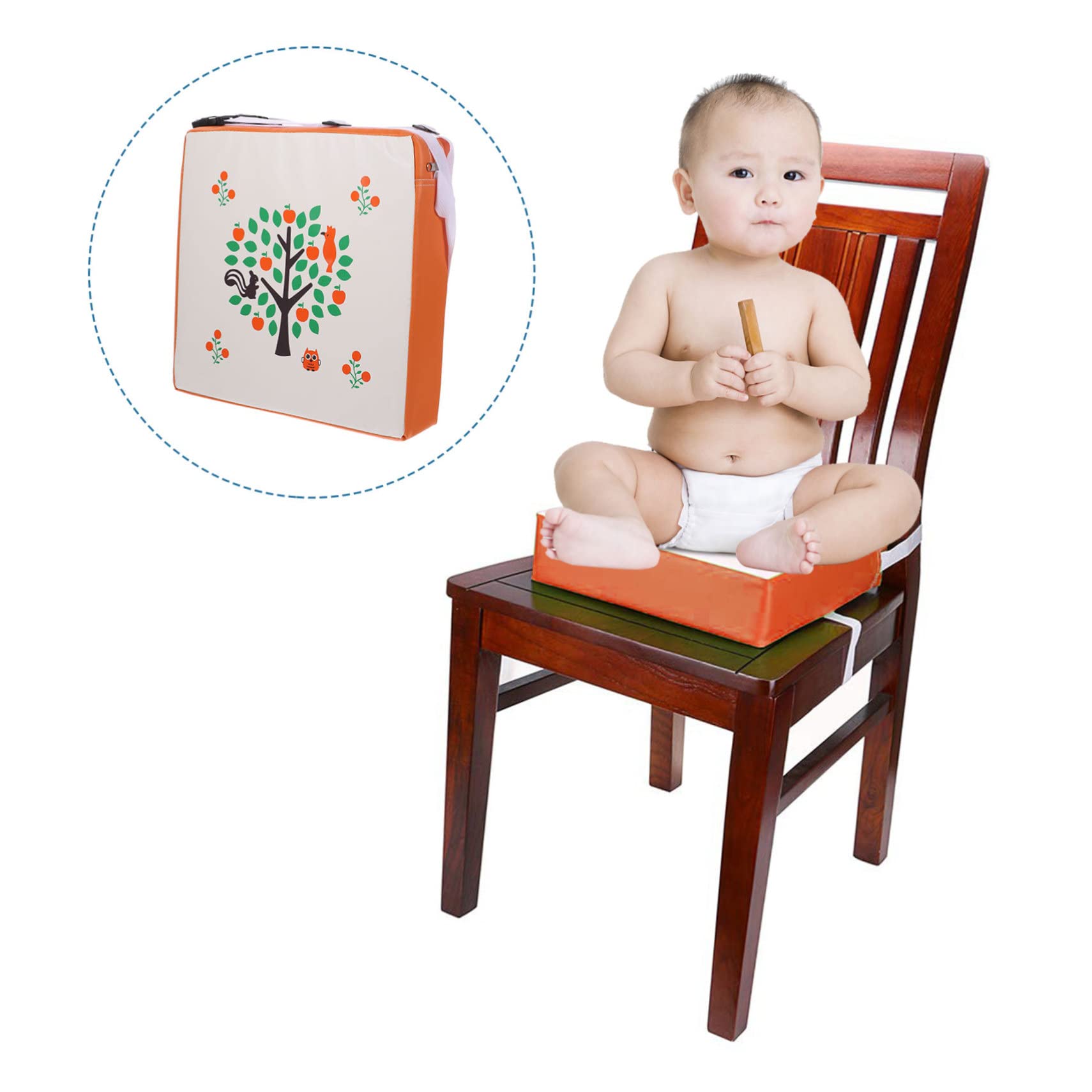 1 Pc Almohadilla De Refuerzo Cojín Elevador De Coche Cojín Elevador Para Niños Cojín Elevador De Comedor Cojines Para Silla De Bebe Silla Creciente Cojín Bebé Patrón De Árbol Mesa