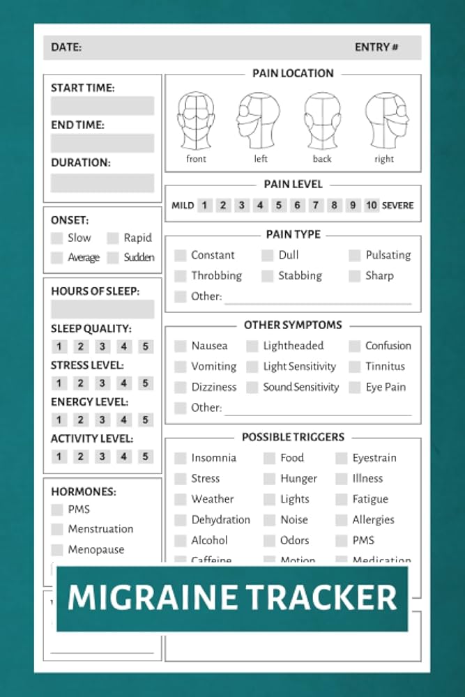 migraine-tracker-daily-headache-tracking-journal-to-help-identify-triggers-pain-levels-symptoms-relief-measures-duration-and-more-media-tylissa-a-amazon-com-books for Free Printable Monthly Headache Diary Migraine Tracker: Daily Headache Tracking Journal to Help Identify Triggers, Pain Levels, Symptoms, Relief Measures, Duration, and More: Media, Tylissa A.: Amazon.com: Books for Free Printable Monthly Headache Diary