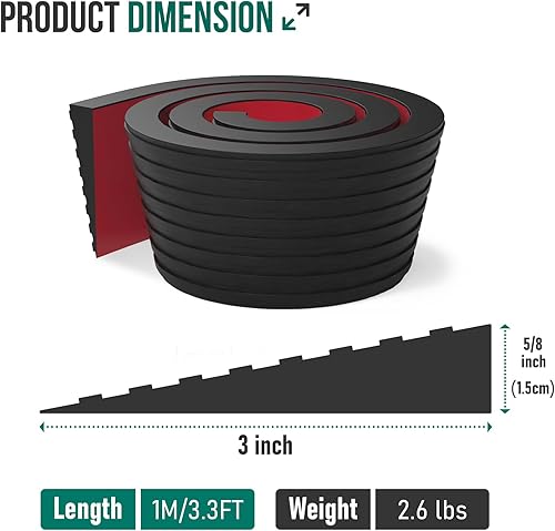 Miniatura 2 de Rampas de umbral para puertas, rampas de goma autoadhesivas para umbral de puerta, rampa de umbral de puerta de goma para sillas de ruedas para