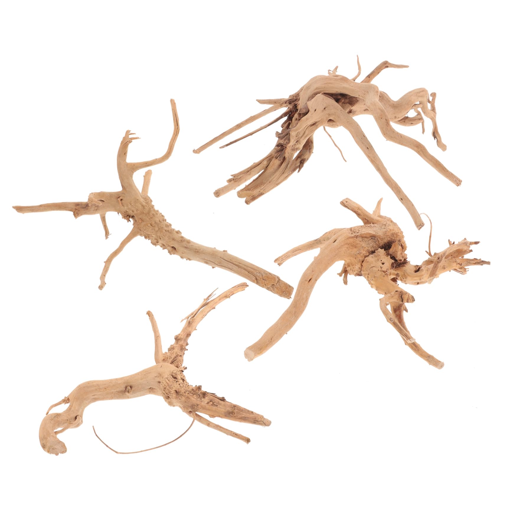 Toddmomy 4pcs Decorative Aquarium Wood Decor Natural Tree Root Craft for Fish Tank Rustic Home and Garden Decoration Enhances Aquatic Landscape and Adds Style