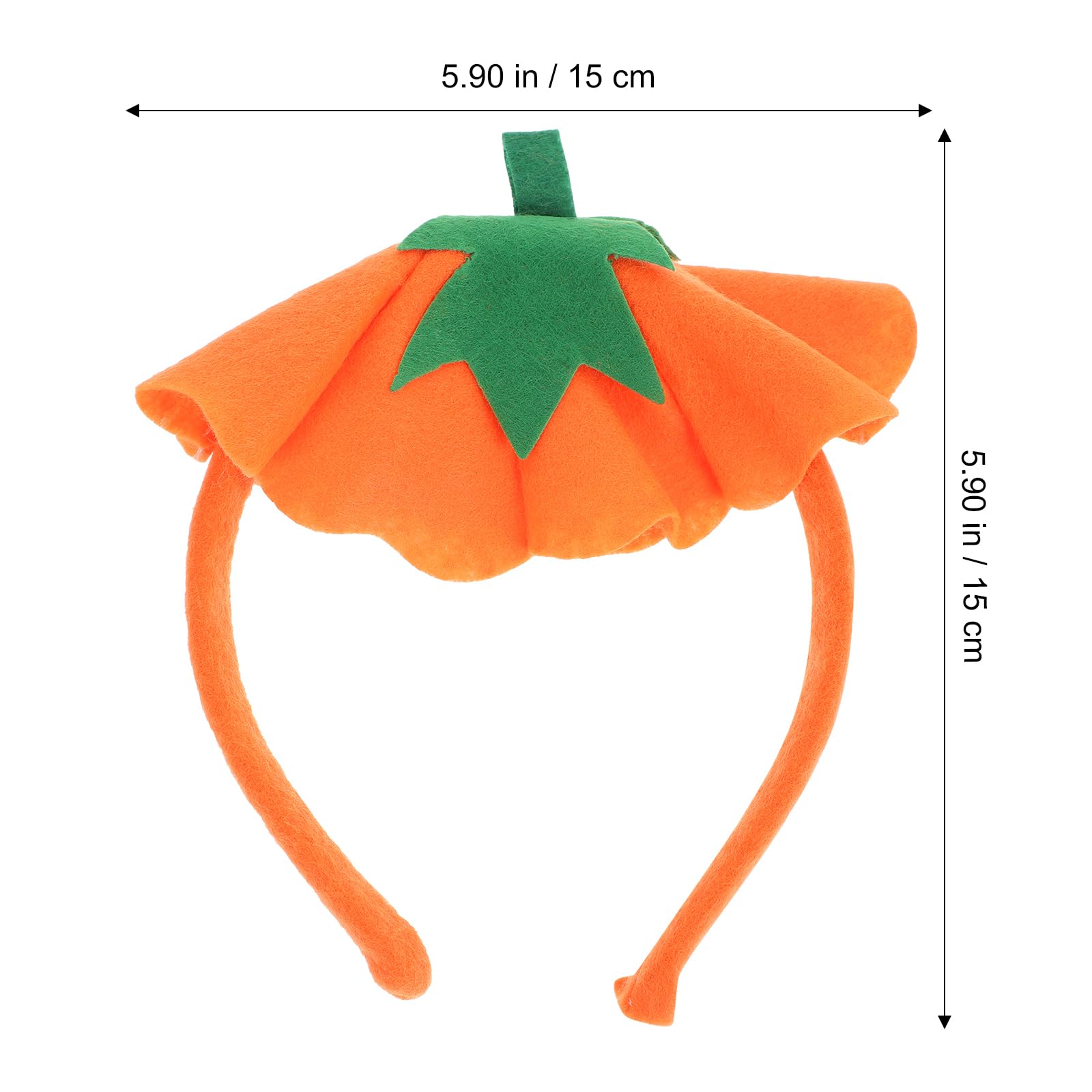 Veemoon 1Pc Halloween Pumpkin Headband Pumpkin Stem Hair Band Leaf Pumpkin Head Piece Orange Pumpkin Hat Hair Hoops Elastic Headbands Pumpkin Costume Accessories Funny Party Supplies - Image 2