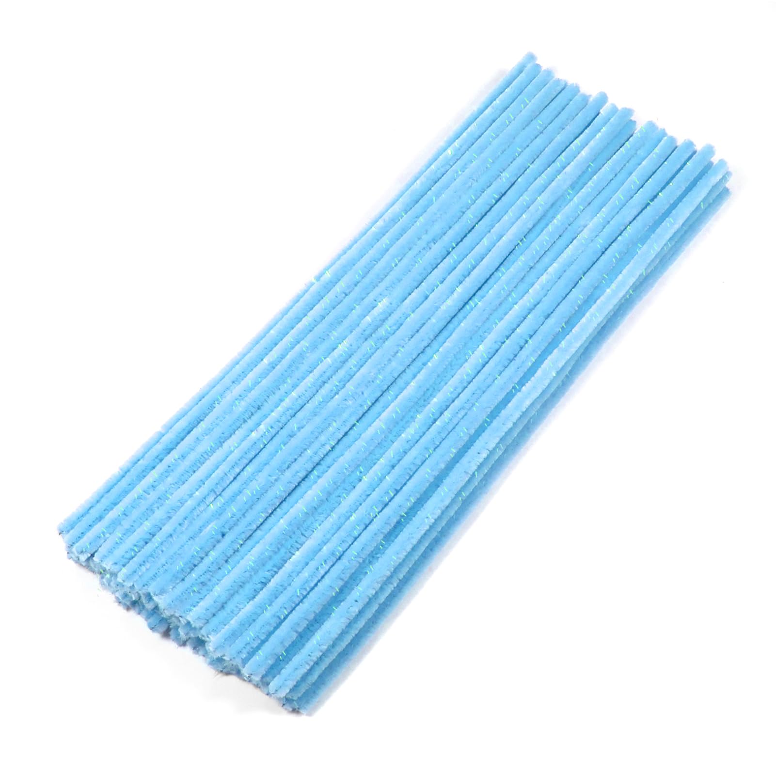 TOAOB 100pcs Glitter Light Blue Pipe Cleaners Metallic Chenille Stems 12 Inch Fuzzy Sticks Craft Supplies for DIY Art Craft Projects Home Decorations-image-25